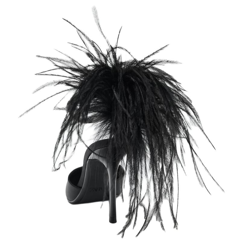 Zara Elegantní Stylové Jehlové Podpatky 10Cm Dámské Podpatky Černé 2202610800