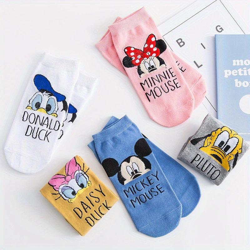 Disney 5 Pairs of Cartoon Cute Knitted Children's Socks Comfortable, Soft, Breathable, Fashionable and Versatile Socks for Daily Sports