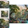 Modern Decorative Mermaid Princess Canvas Painting Cartoon/animation Style Colorful Flower Pattern Framed Spray Painted
