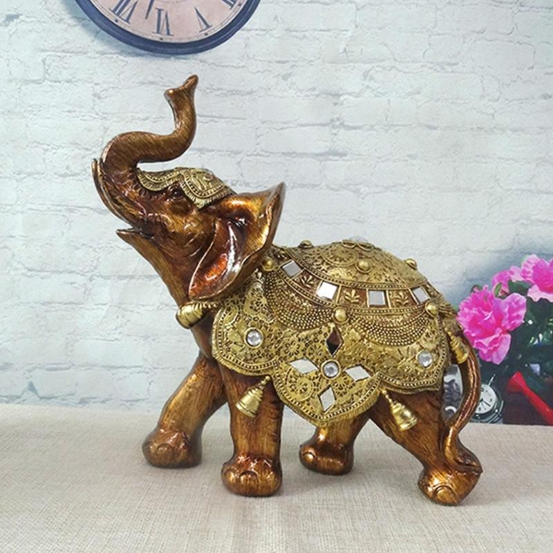 Lucky Elephant Statue Sculptures Decorative Animal Figurines Table Ornament Symbols Wealth Career Home Decorations