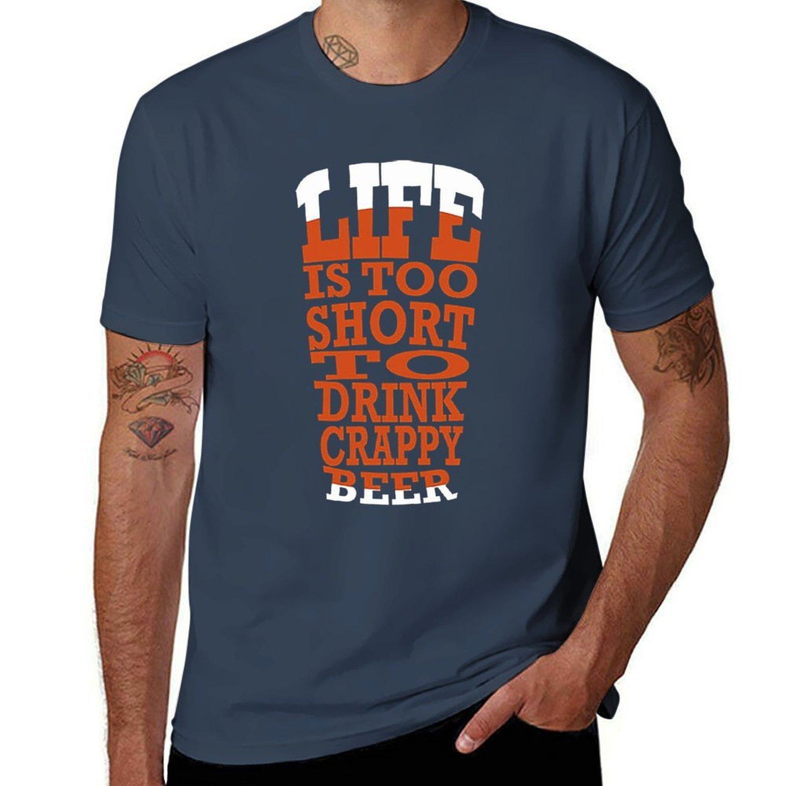 Friends Dont Let Friends Drink Crappy Beer Tshirt Work Wear Short Sleeve Tshirt S