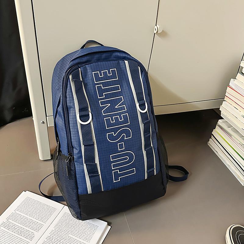 High value niche trendy cool letter backpack couple simple lightweight large capacity backpack