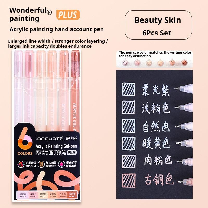 Languo 6/24/36/54/72/90 Colors Acrylic Painting Handbook Pens Multi-Color Gel Pen Student Neutral Pen Writing Marker Stationery