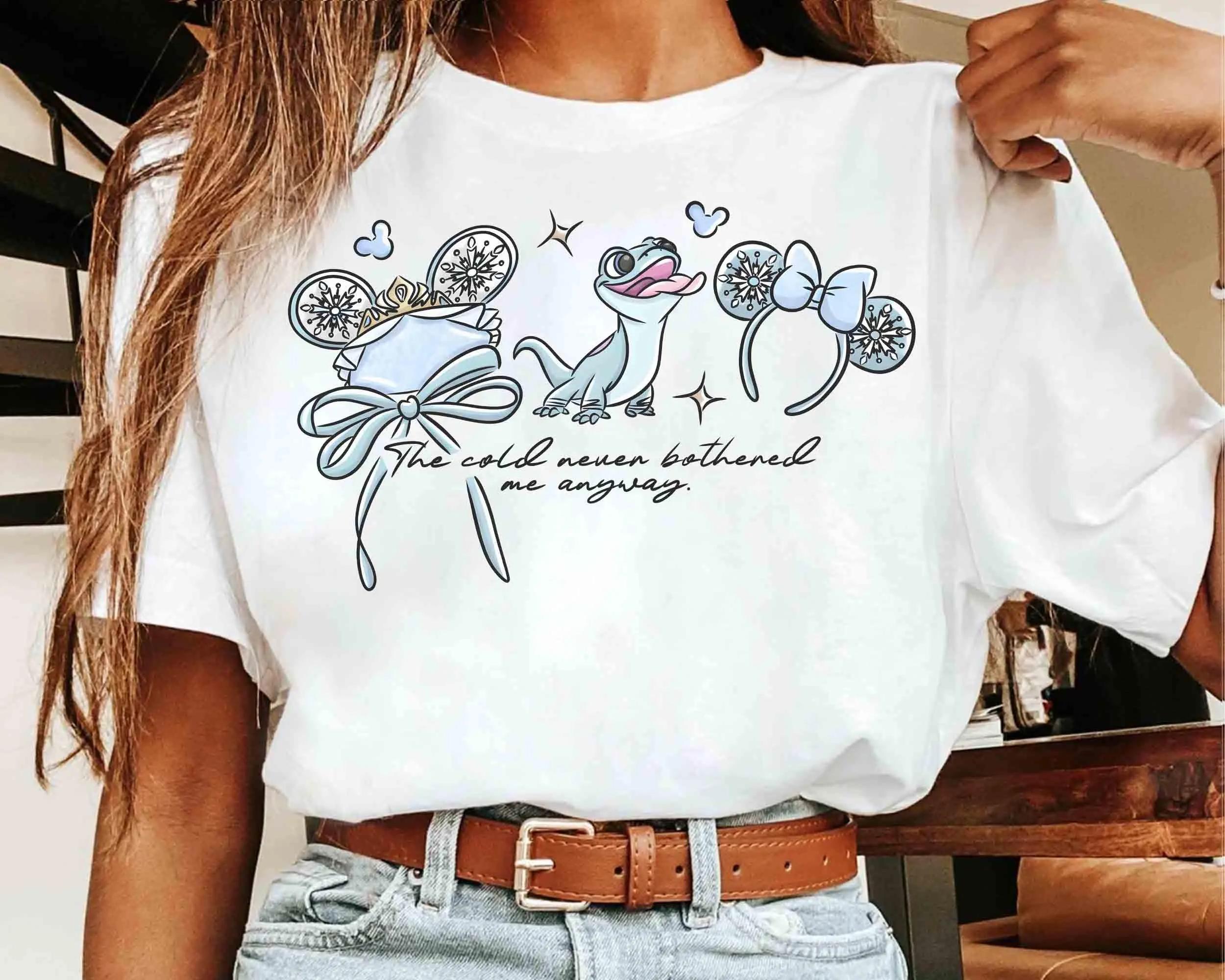 

Frozen Trendy Casual Princess Elsa and Anna Xuebao and Reindeer Sven Watercolor Pattern Unisex Cotton Street Style S