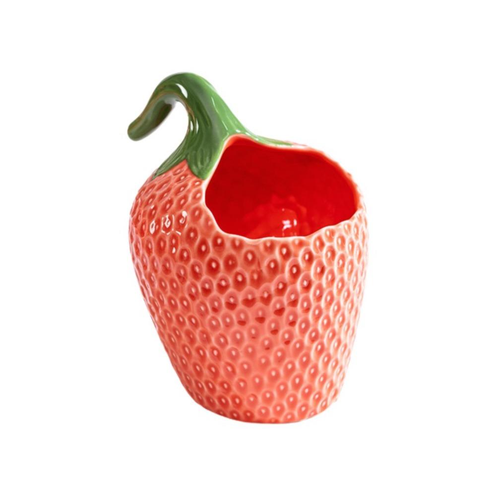 Strawberry Shape Butter Freshness Jar Ceramic Chopstick Tube Butter Box Butter Dish Restaurant