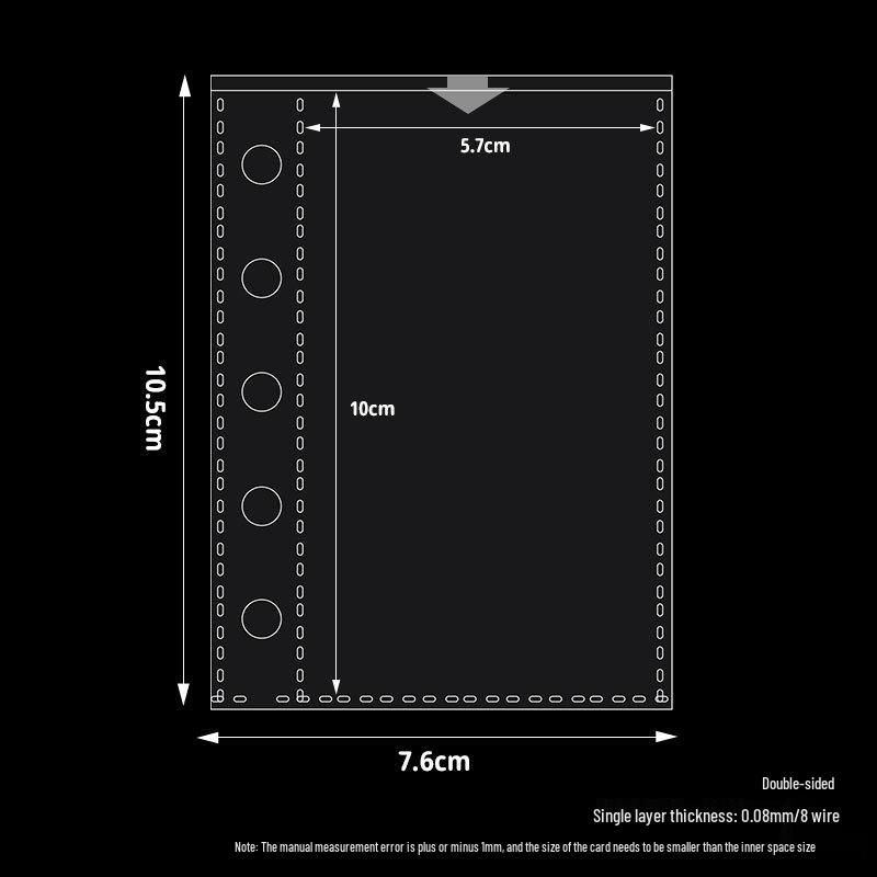 A8 Two-Pocket Card Album Pages: Frosted, Thick, Three-Layer 5-Hole Refills for Polaroid Photo Storage.