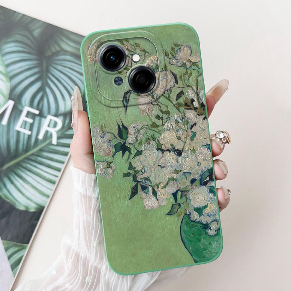 For Tecno Spark Go 1 Case 6.67" Beautiful Flower Painted Cover Soft Silicone Phone Case For Tecno SparkGo 1 Go1 Capa Coque