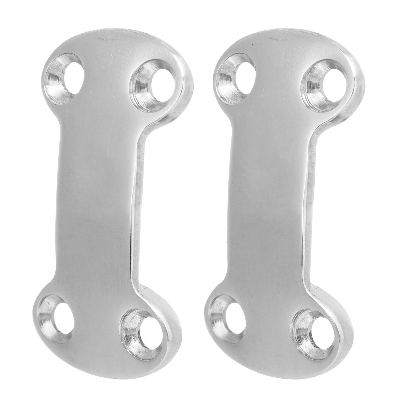 

2 Pcs Stainless Steel Webbing Fixing Plate Good Fixation Rustproof Hardware Accessories with 8 Screws for Small Yachts Boats