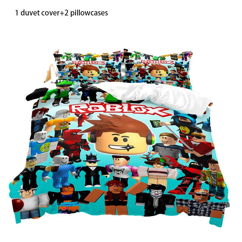 High-quality Cartoon Roblox Minecraft Bedding Set Digital Print Soft And Cozy White Color