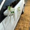 1 Stück Hochzeitsauto Rückspiegel Dekoration Blume Retro Schleife Türgriff Dekoration Simulation Blume Automobilzubehör