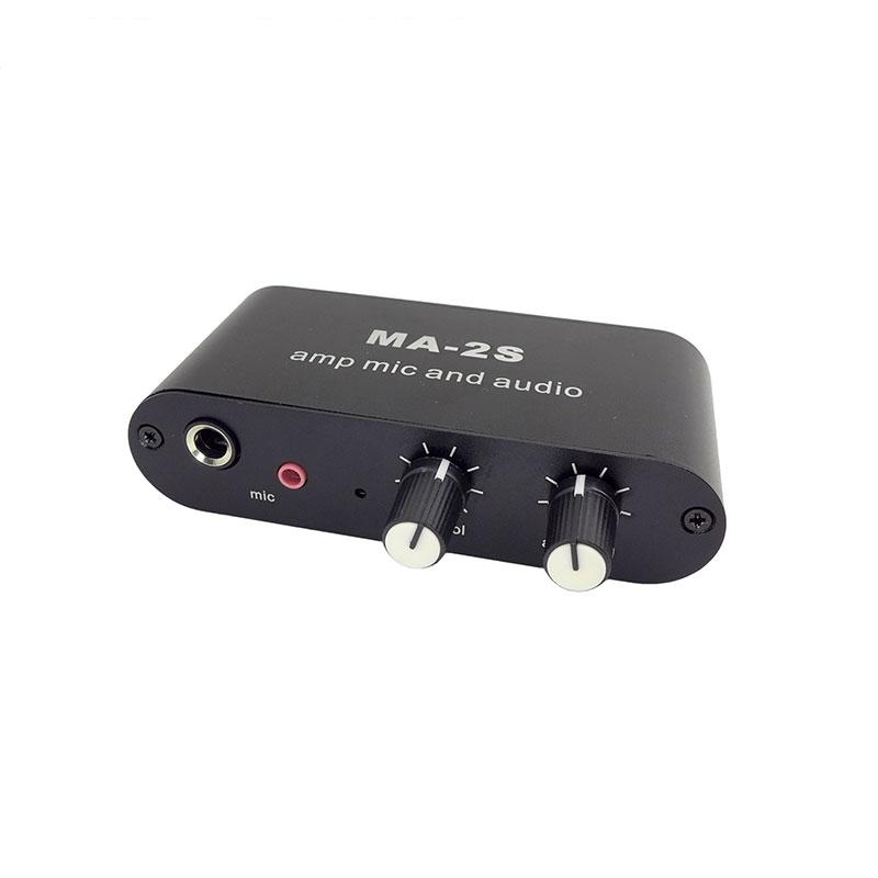 6.5mm Dynamic Microphone 3.5mm Condenser Microphone Amplifier Headphone Amplifier Music Audio Preamplifier Mixing Board MA-2S