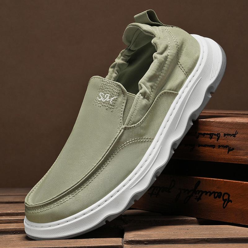 Ice silk canvas men's shoes summer new popular lazy one pedal sports and leisure board shoes old Beijing cloth shoes