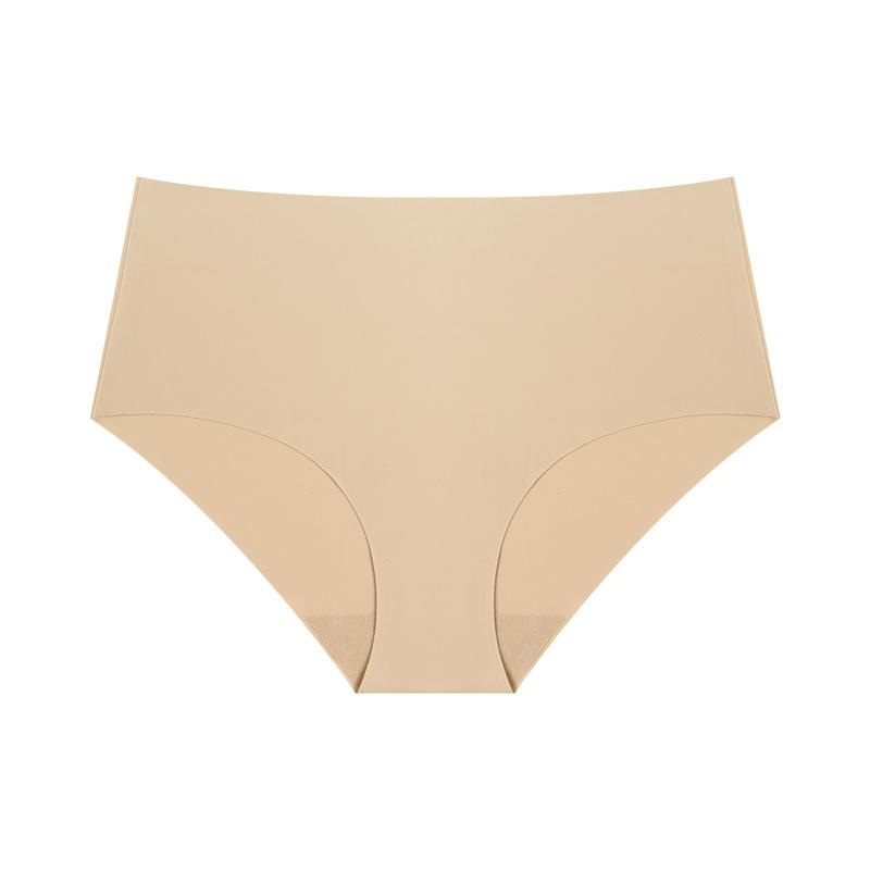 Women's High Waist Seamless Yoga Underwear Ice Silk Breathable Plus Size Briefs 5pcs