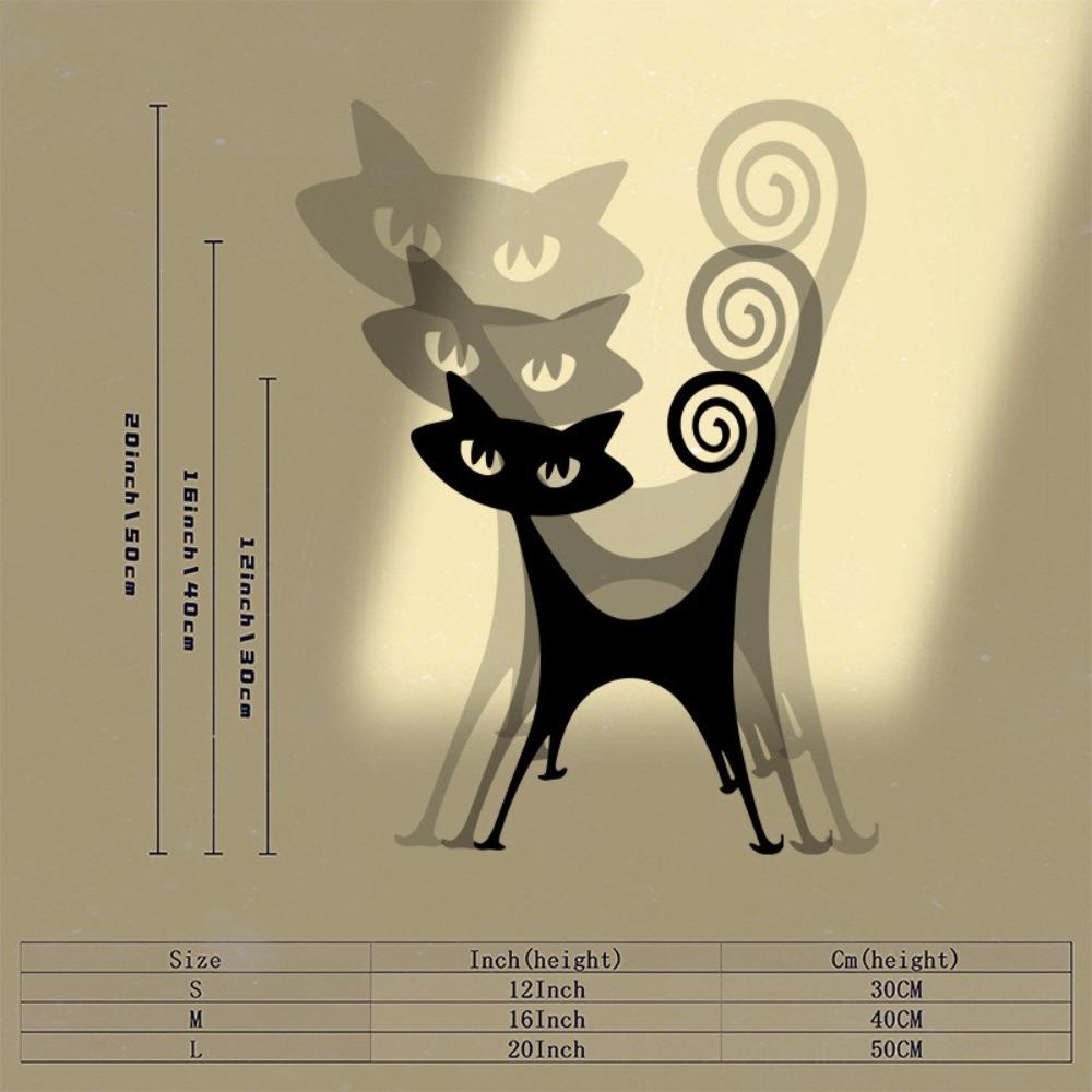 1pc Atomic Cat Metal Wall Art Mural Statue for Living Room Halloween Gift Cat Lovers Powder Coated
