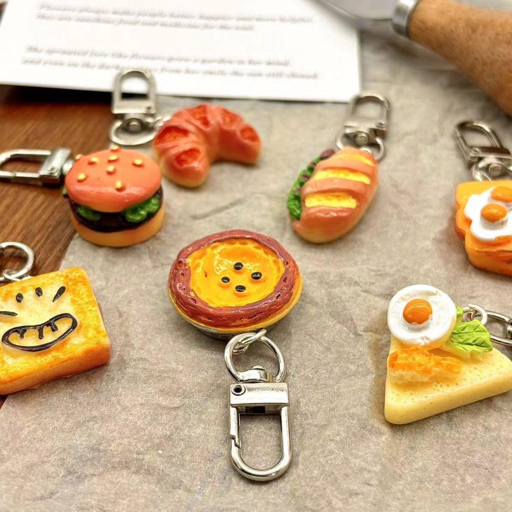 Bag Pendant Simulation Food Keychain Car Keychains Burger Keychain Food Series Pendant  Couple
