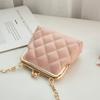 Single Shoulder Bag Diamond Lattice Embroidery Messenger Bag For Women Female Keys Coin Purse Pu Mini Handbag