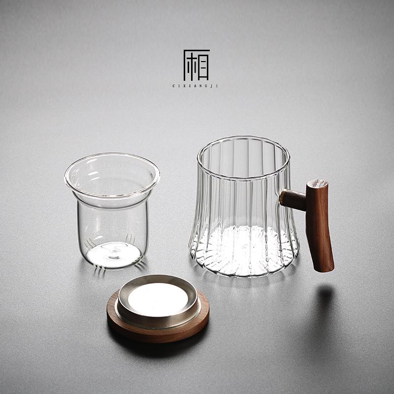 BEPAN Japanese Glass with Filter Tea Cup Tea Cup Separation Coffee Cup for Drinking Water Heat-resistant
