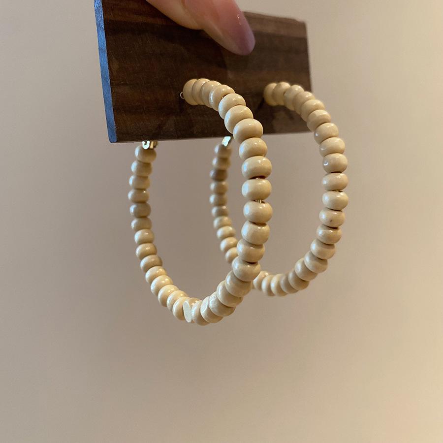 Retro Coffee Leopard Print Silver Needle Stud Earrings - Stylish High-End Design