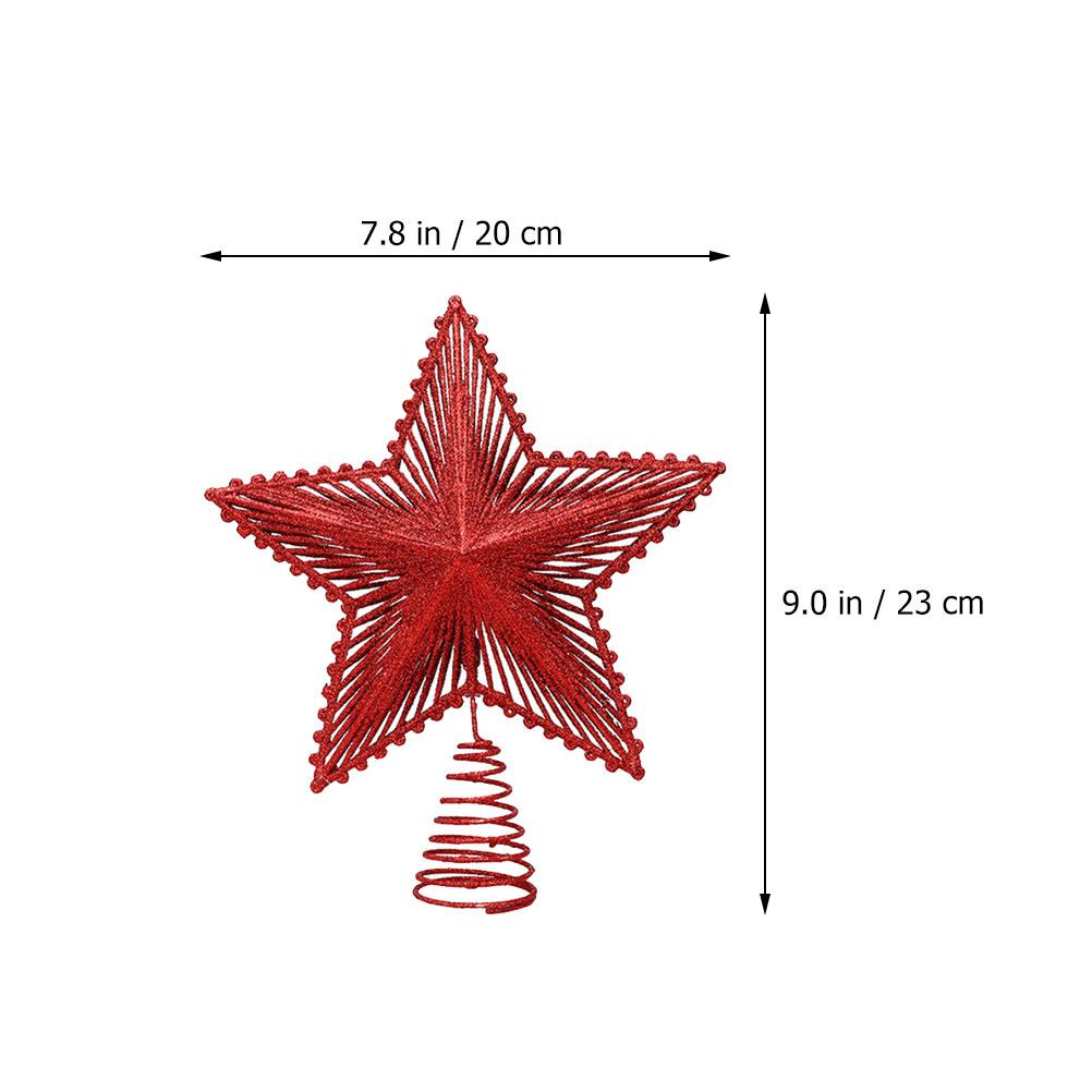 Iron Wire Star Tree Topper Christmas Ornament Metal Xmas Decor Holiday Party Home Decoration Treetop Prop