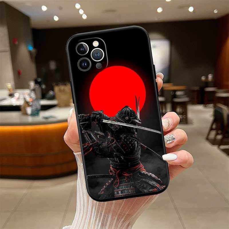 Japan Samurai Mask Case for Samsung M55 M35 M15 A02 A05S A05 A06 A15 A12 A13 A10 A16 A20 A22 A24 A25 A30 A31 A32 A33 A35 A42 A50