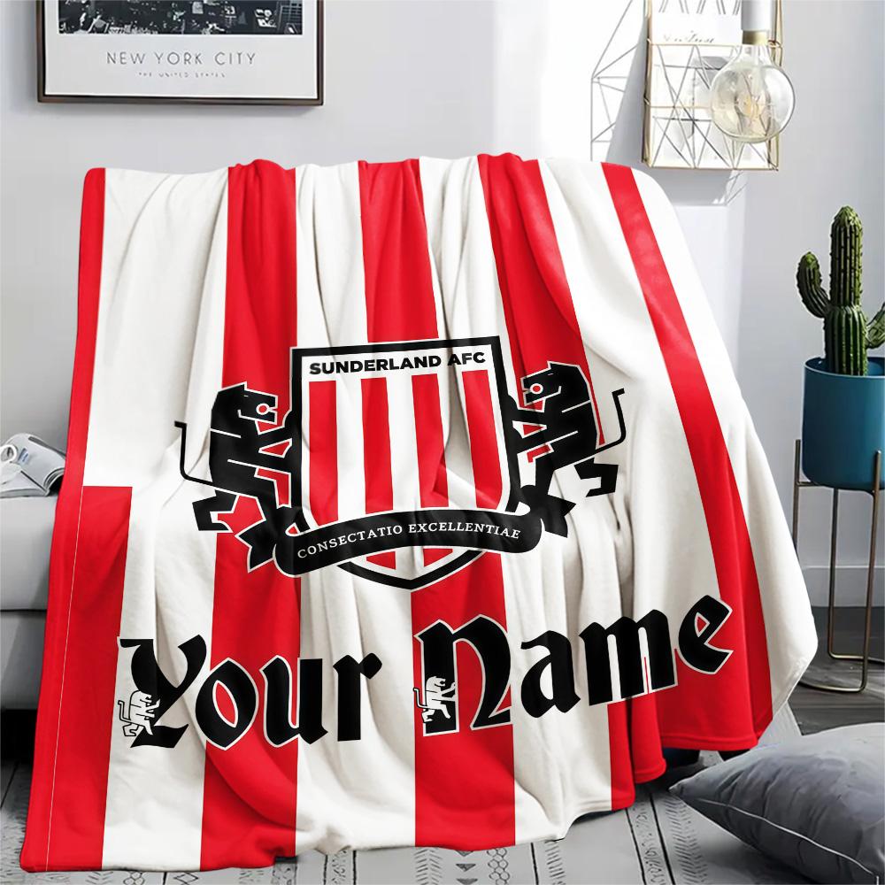 1 STUKS Sunderland Association Football Club Gepersonaliseerd Patroon Flanellen Deken Geschikt Voor Alle Seizoenen voor Huisdecoratie Warmte en Comfort Cadeaus Vakantie