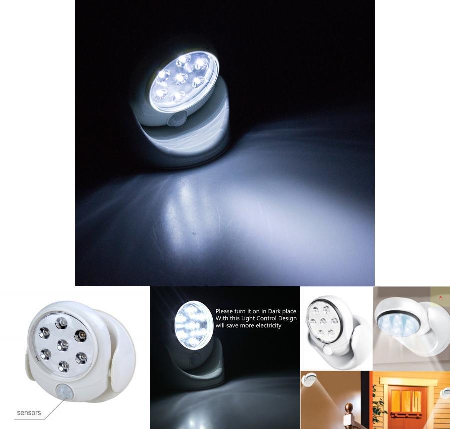 Human Body Sensor Night Light With 360 Degree Rotation For Hallway And Home Use