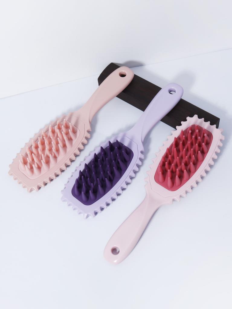 long handled silicone massage comb for wet or dry hair scalp massage anti itch exfoliating bath brush Special for real hair wigs
