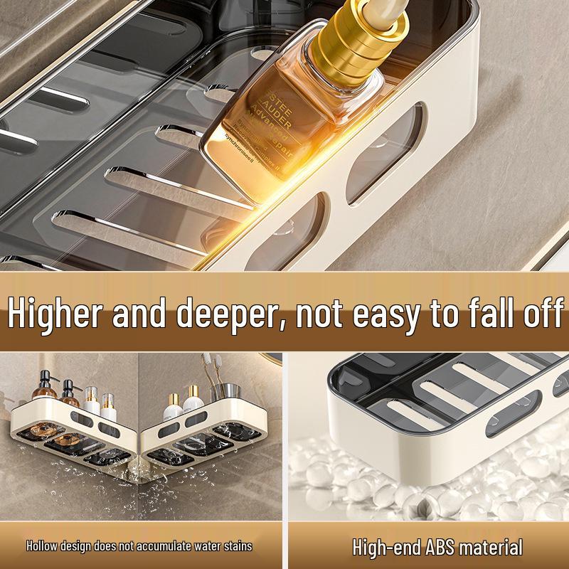 Nástěnný rohový úložný regál do koupelny