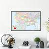 Frameless Wall Hanging Decor,Geographical Tool,Tourism/education Tools,Map of The United States (Chinese Language)