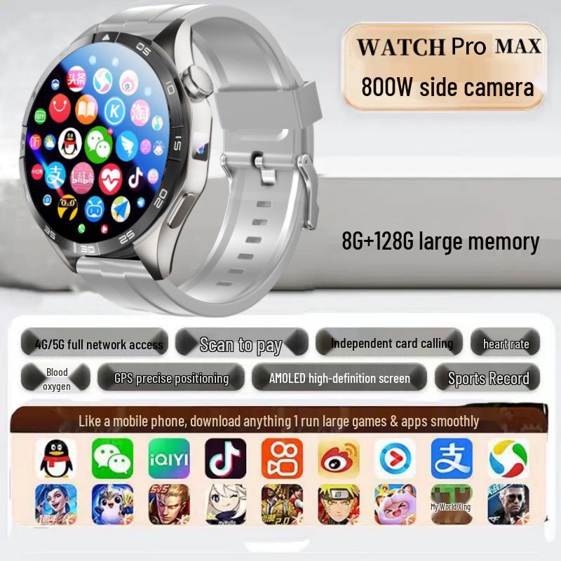 

Smartwatch with Card Slot for Adults & Students – GPS, Multifunctional, WiFi, Men’s.