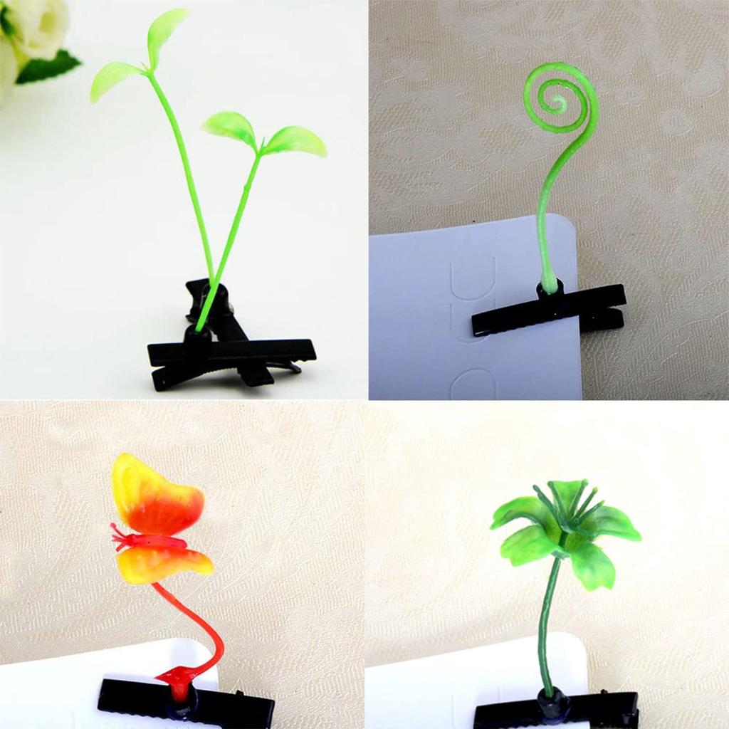 1 Set of 9 Sprout Clips Plant Hairpin Leaf Hair Clip Mushroom Hair Accessories Bean Sprout Hair Clip Mushroom Clips Mushroom Hair Clips