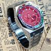 CASIO Men Liquid Crystal/Analog Dual Display Series 44mm Red Watch GA-2100-4A-