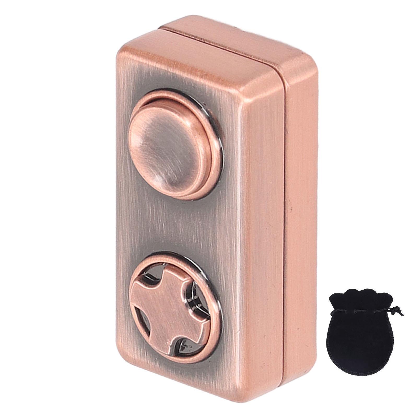 

Magnetic Slider Sensory Toy Cuboid Shaped 2 Buttons Relieve Stress Fingertip Push Slider Toy Silver медный