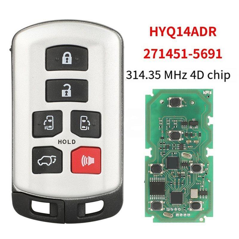 Car Remote Key For Toyota Sienna 271451-5691 2011- 314.4MHZ HYQ14ADR 4D-CHIP