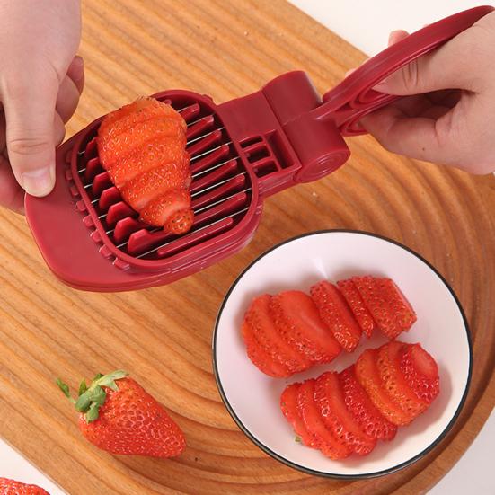 Egg Slicer for Hard Boiled Eggs Stainless Steel Food Slicer for Eggs Fruits Cheese Strawberry Easy-Press Kitchen Slicing Tool with Ergonomic Handle