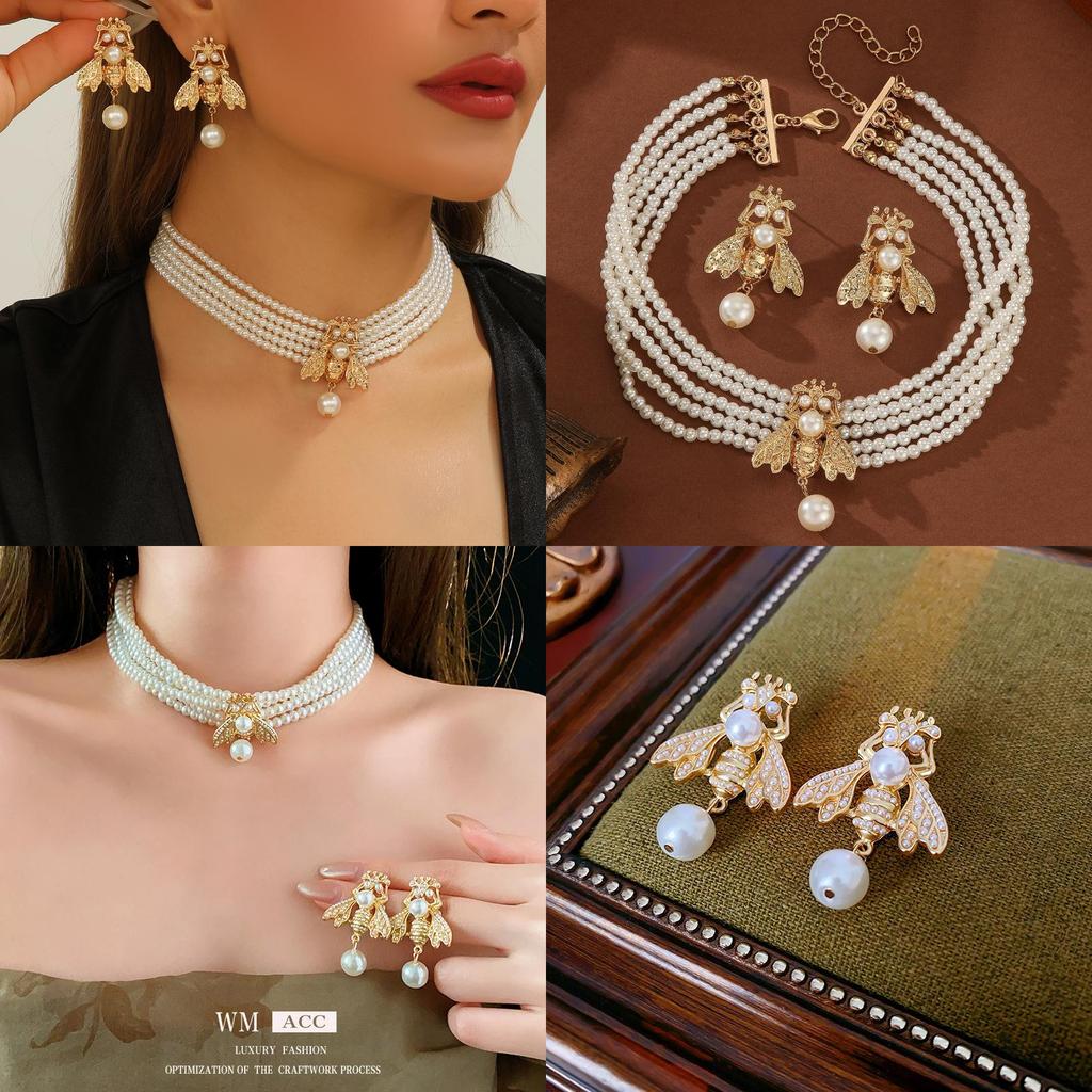 Animal Set Jewelry With Pearl Alloy Elements For Women Gift Givers Decoration
