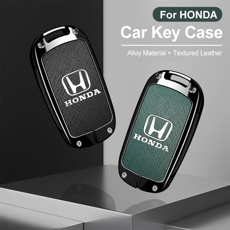 Leather Car Remote Key Case Cover Protector Key 2/3/4 Buttons Shell Fob Keychain For Honda Civic Accord HR-V CR-V CRV 2022 2023