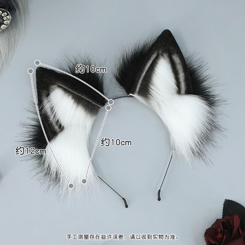 Handmade Plush Fox Ears Headband Cosplay Anime Convention Cute Animal Ear Hair Accessory Unisex