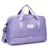 Large Capacity Multifunctial Travel Bag, Spacious Diamd Pattern Sports and Fitness Bag, Portable Weekender Overnight Bag