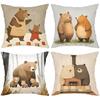 Cute Bear Patterned Throw Pillows for Home Decor Polyester pillowcase, sofa decorative cushion cov Headboard Pillow