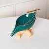 Ceramics Soap Dish with Drain Waterfall Holder for Kitchen Home Green