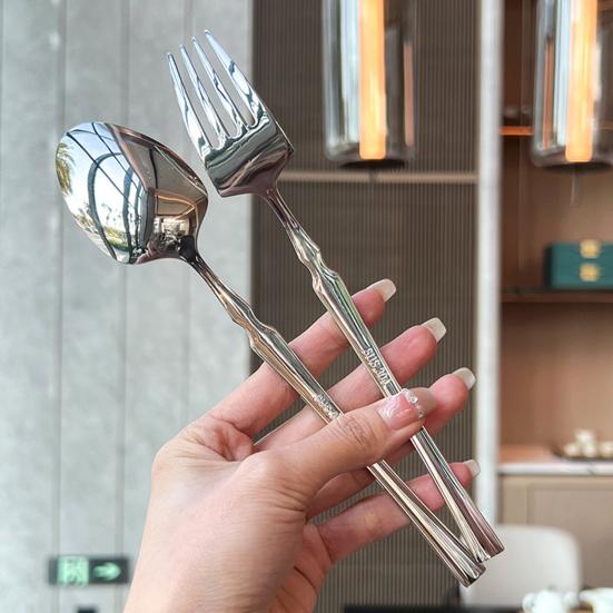 Western Food Tableware 304 Stainless Steel Slim Waist Handle Knife Fork Spoon Mirror Polished Dishwasher Safe Flatware