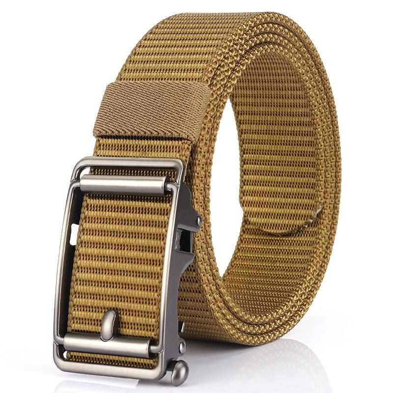 2020 3.5CM Automatic Buckle Nylon Belt Casual Business Canvas Men's Pants