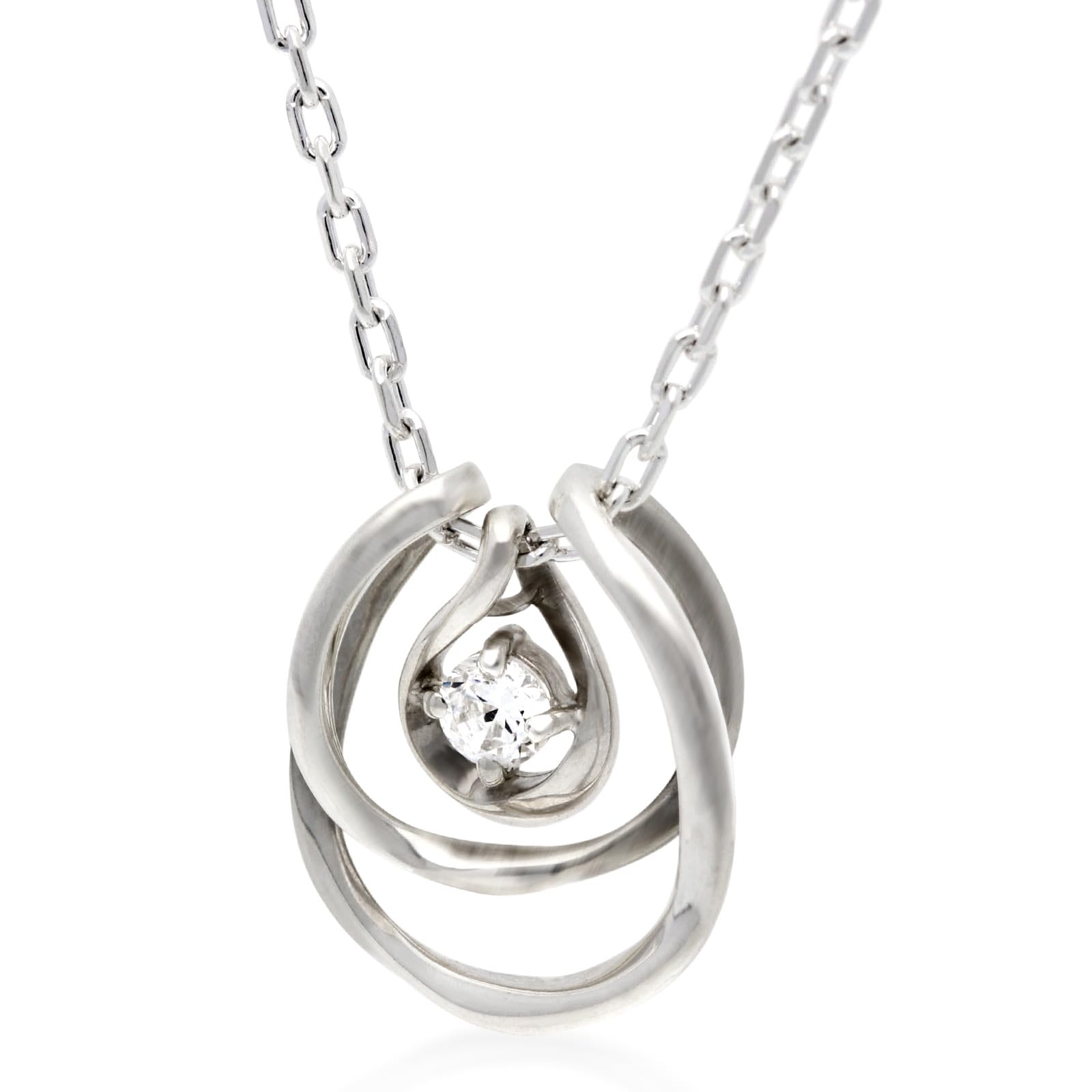 

necklace for 925 for for for birthday gift [Sweet Rose] 2-way women, horseshoe, silver, silver, simple, adults, girlfriend, women, present,