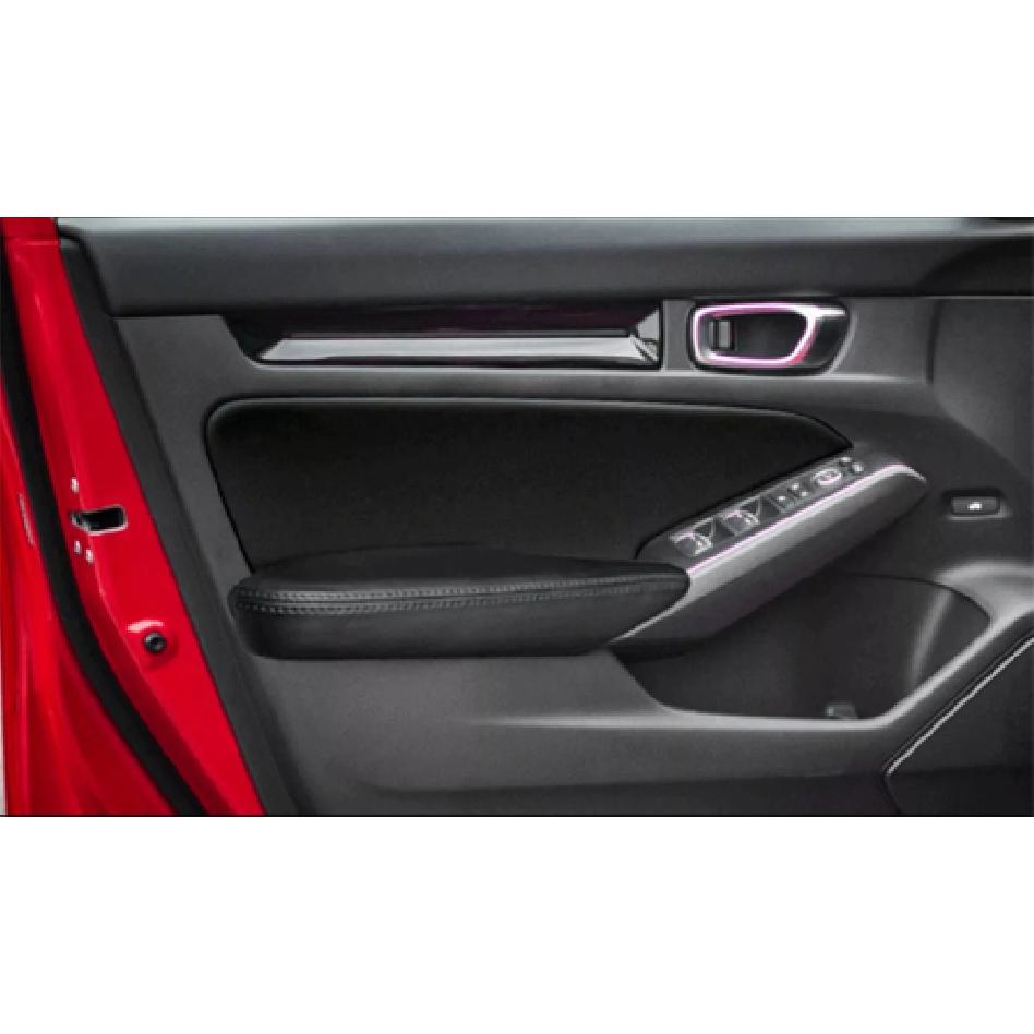 4Pcs Black Leather Car Inner Door Armrest Panel Cover For Honda Civic  22