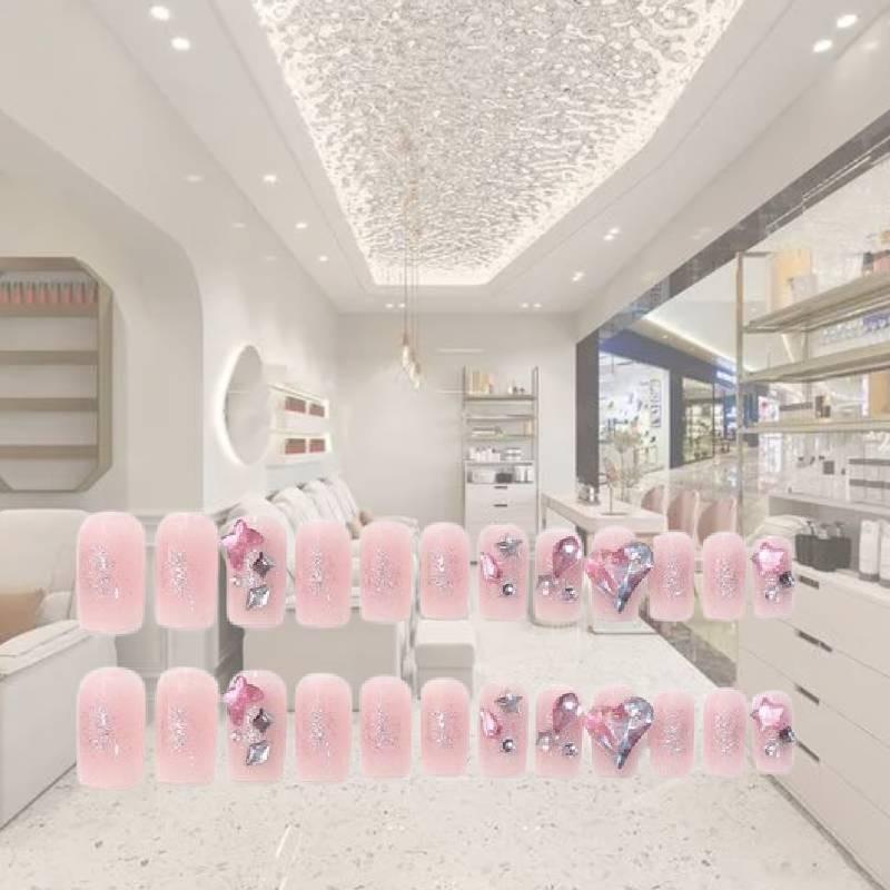 Fashion Nail Handworn Delicate Rhinestones Classic Detachable Nail Patch Style
