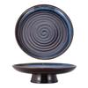 Retro Ceramic Glaze Dessert Plate | High-Foot Nostalgic Tableware for Snacks, Fruit & Pastry