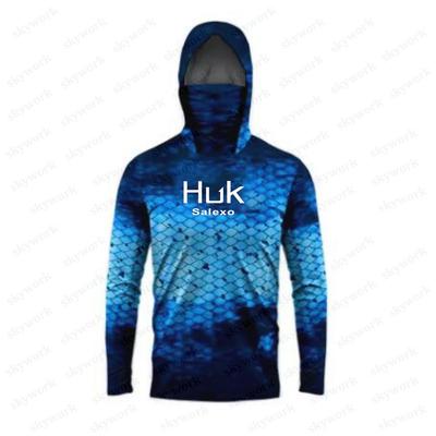 Spring and Summer Fishing Clothing Sunscreen Clothing Hooded with Mask Luya Fly Fishing Fishing Sea Fishing Outdoor Camping Milk Shredded