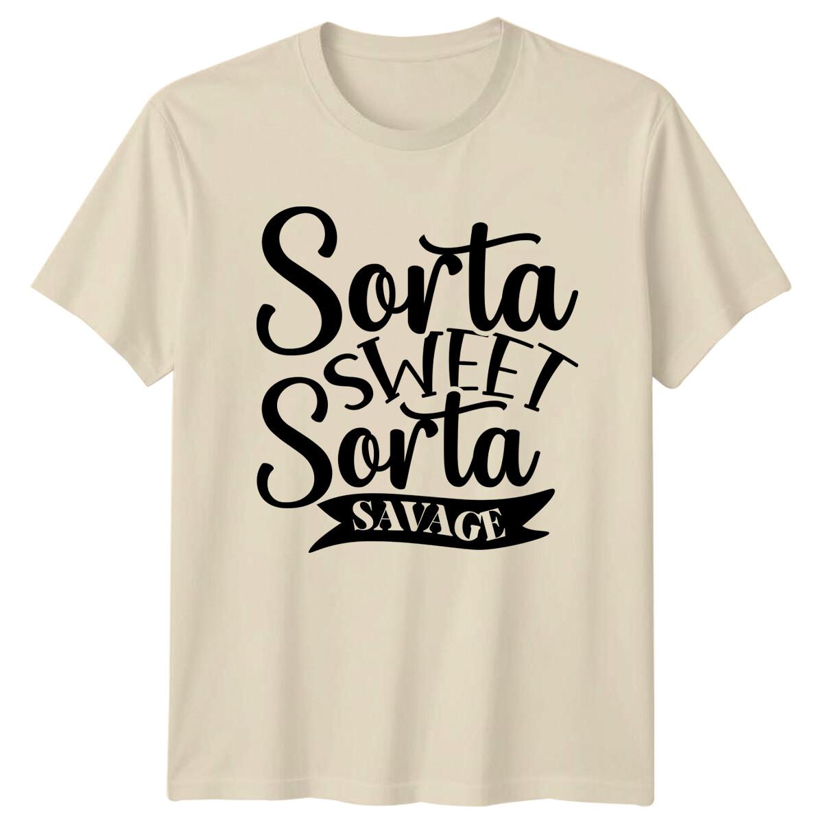 Sorta Sweet Sorta Savage Funny Quote Graphic T-Shirt XXXXL