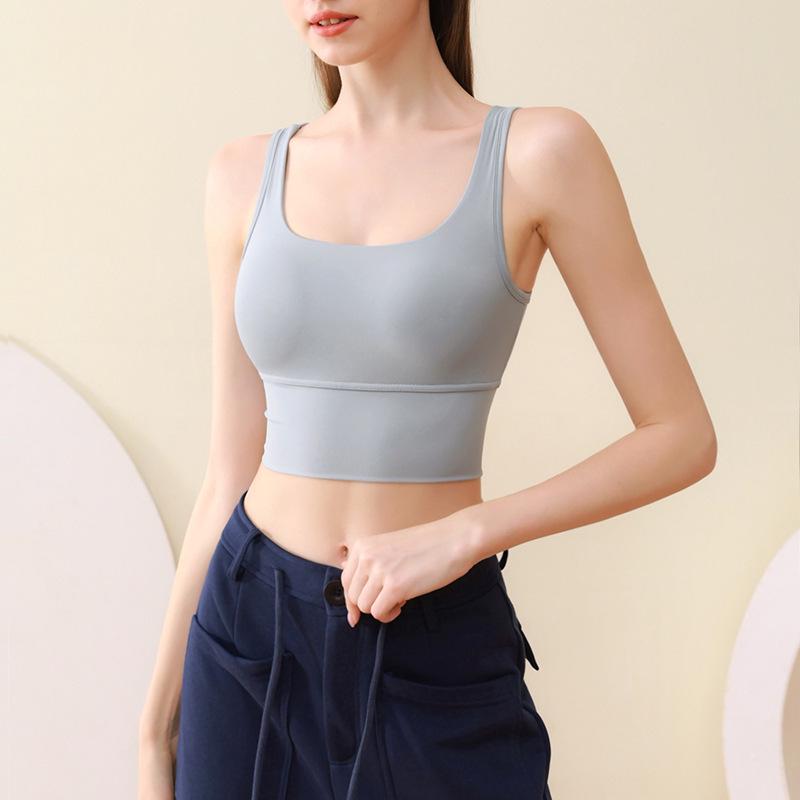 Cross-Back Sports Bra - Full Cup, Breathable, with Chest Pads for Running and Yoga 